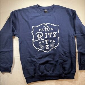Paris Ritz Hotel Sweatshirt Navy Blue Adult ( New)